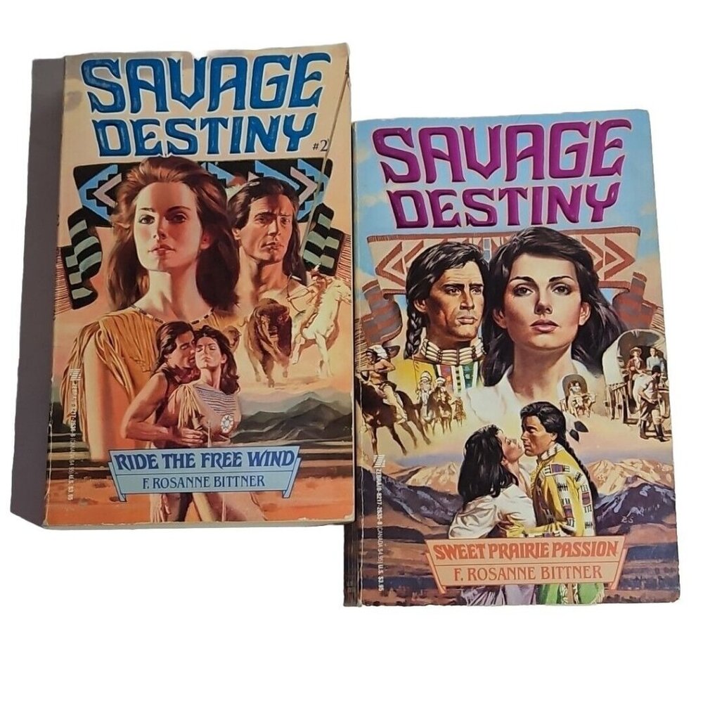 Savage Destiny Saga Paperback Lot 2 Bittner Native American Historical Romance